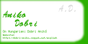 aniko dobri business card